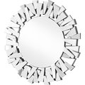 Blueprints Sparkle 39.5 in. Contemporary Round Mirror - Elegant Textured Look, Clear BL2208662